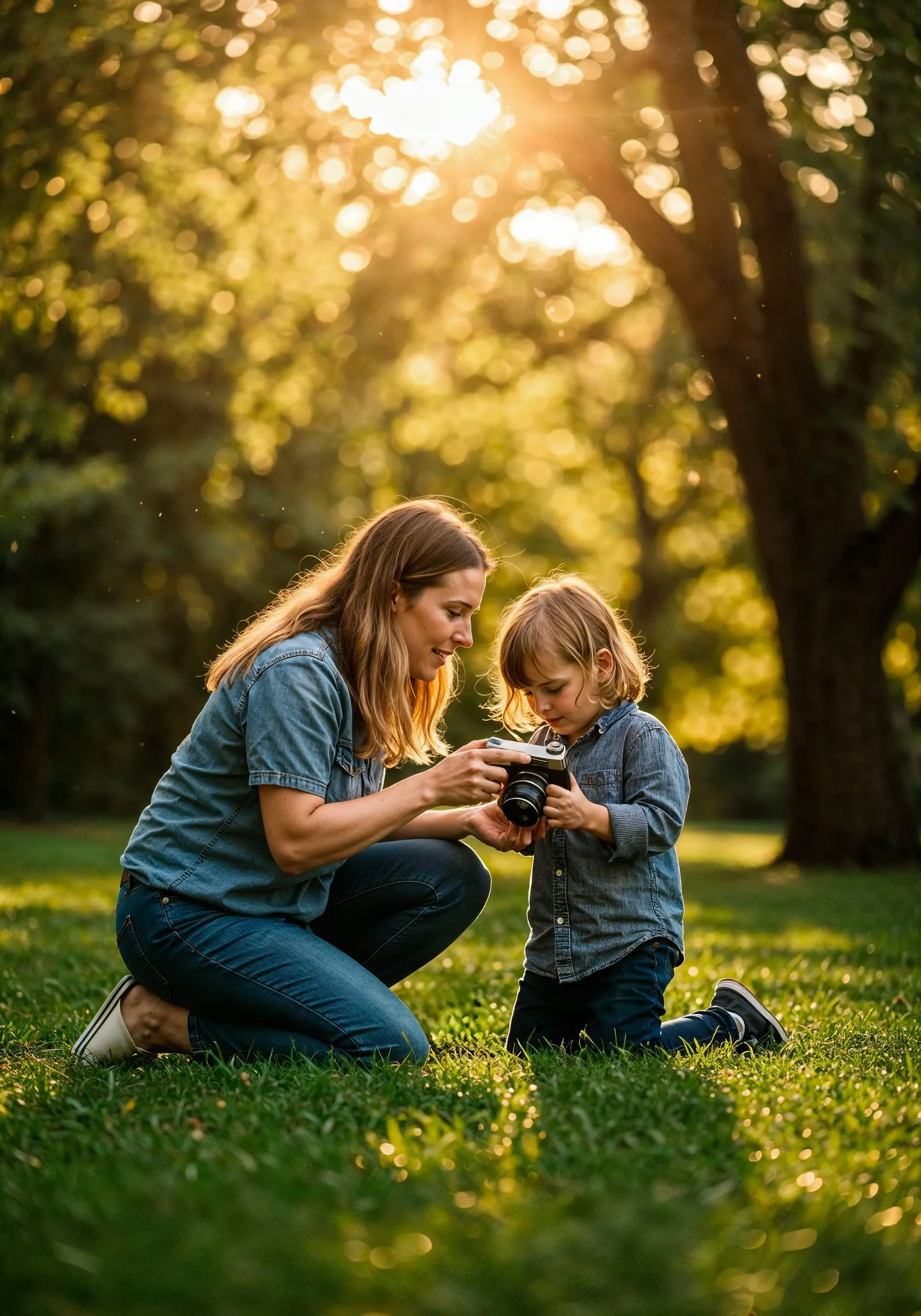 Madre e hija compartiendo un momento al aire libre